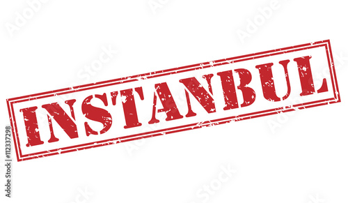 instanbul red stamp on white background