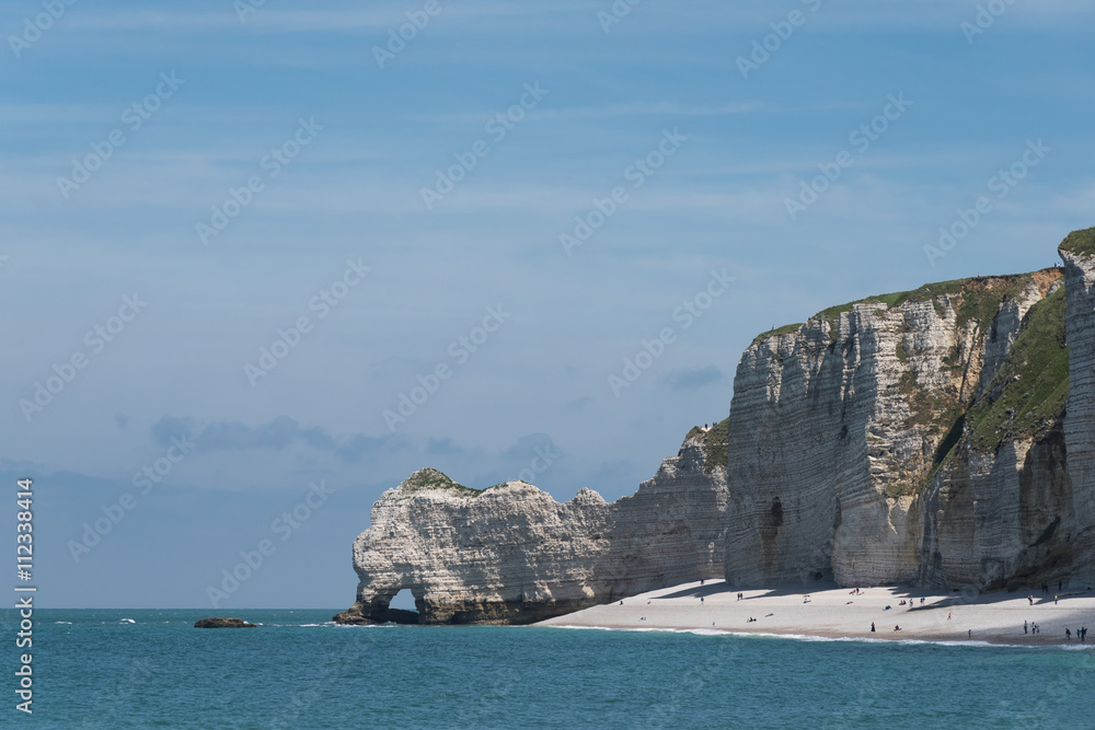 Falaise d'Amont cliff of Etretat, Normandy, France Falaise d'Amont cliff of Etretat, Normandy, France