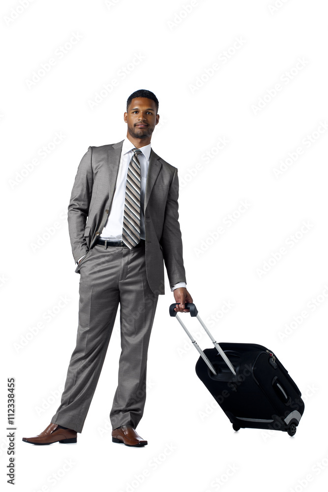 black man holding a traveling luggage black man holding a traveling luggage
