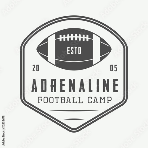 Vintage rugby and american football labels, emblems and logo.
