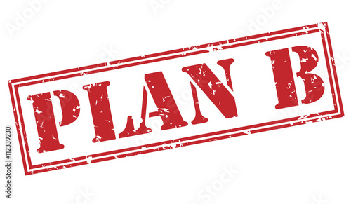 plan b red stamp on white background