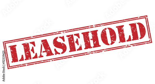 leasehold red stamp on white background photo