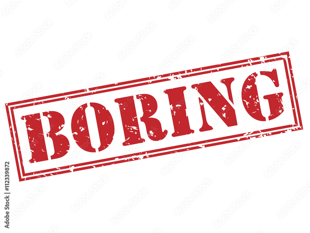 boring red stamp on white background