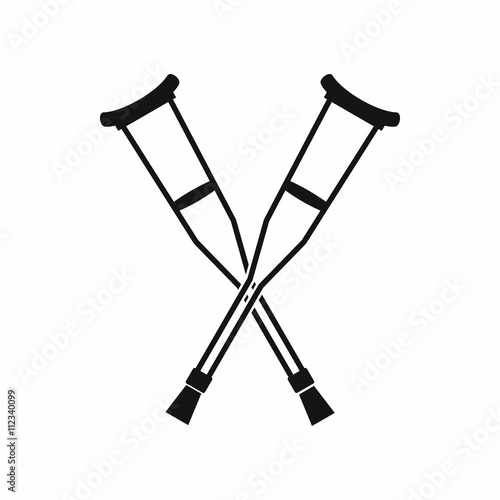 Fotografiet Crutches icon, simple style