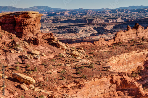 Whitecrack area- White Rim Road- Canyonlands National Park- Island in the Sky- Utah. This permit only camping area off White Rim Road is the most popular.