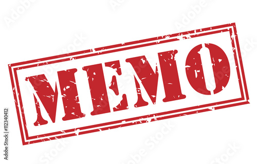 memo red stamp on white background