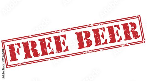 Tablou pe pânză free beer red stamp on white background