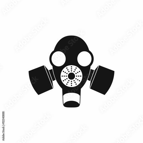 Black gas mask icon, simple style © ylivdesign