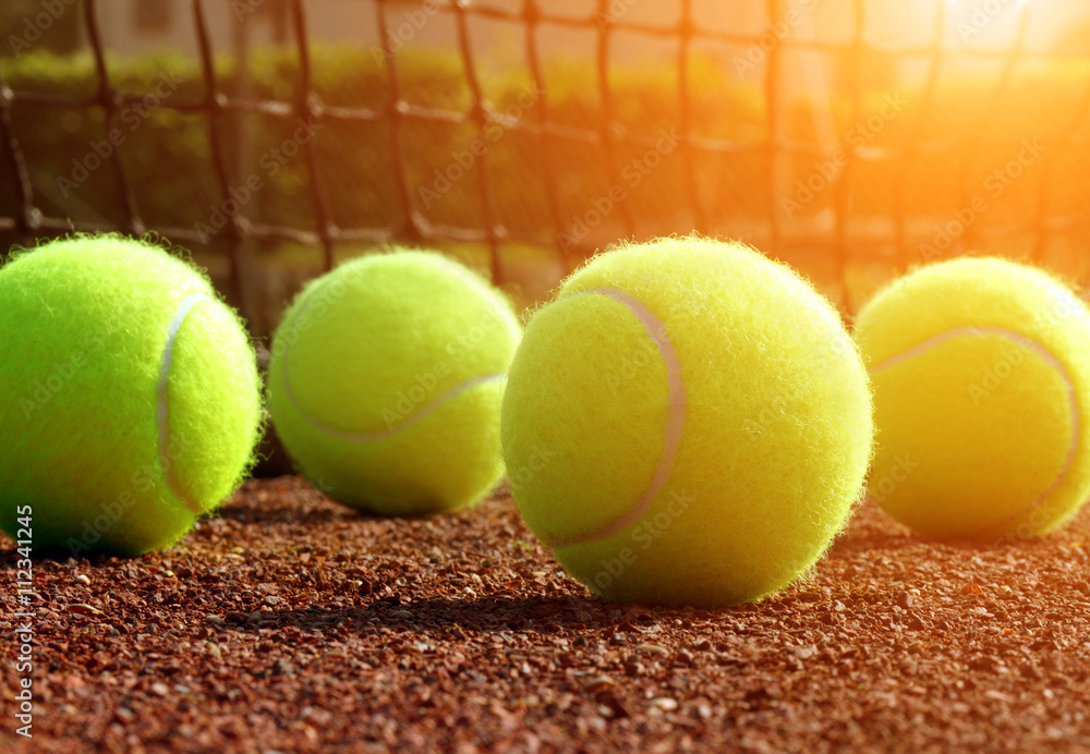 tennis ball on a tennis court