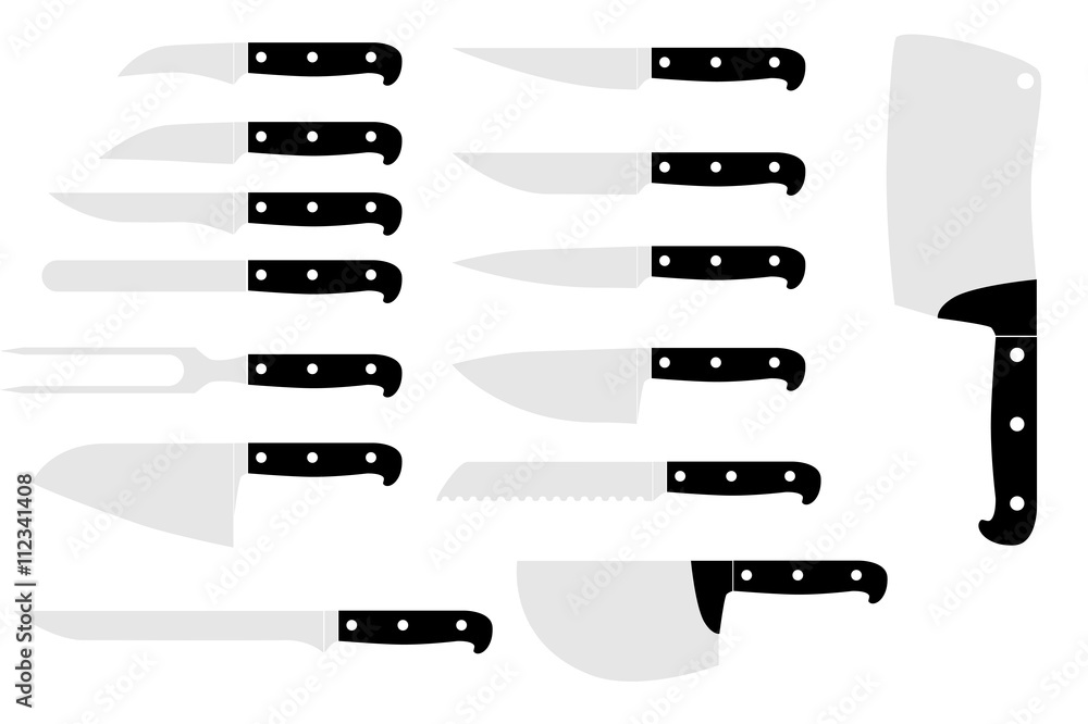 Set of Knife for Cooking, isolated on white
Set of Knife for Cooking, isolated on white