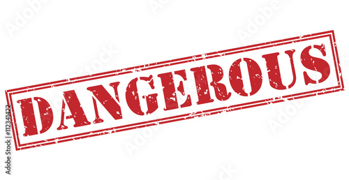 Cuadro en lienzo dangerous red stamp on white background