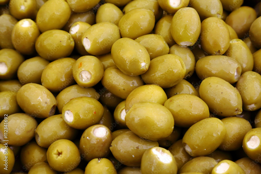 Green olives stuffed with soft cheese Green olives stuffed with soft cheese