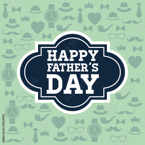 Happy Fathers day design. vintage icon. Colorful illustration