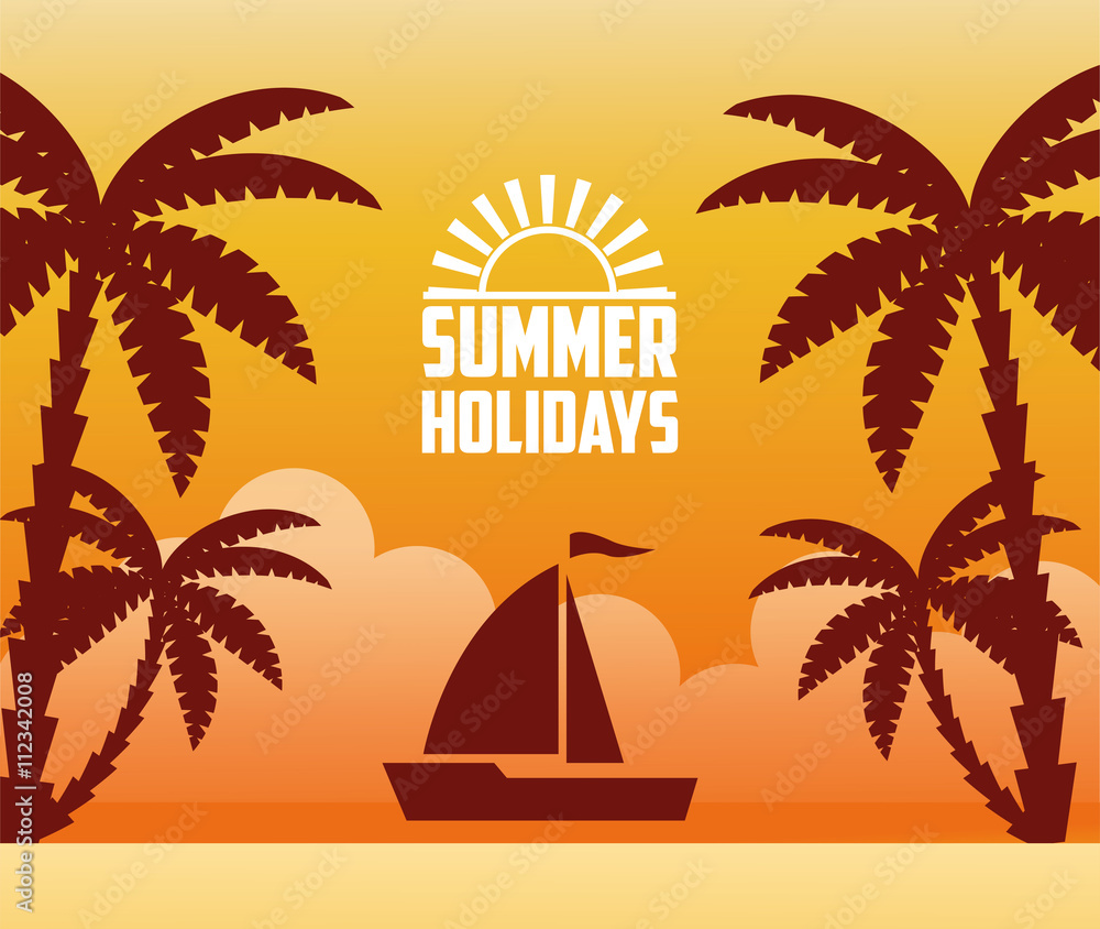 Summer design. Holidays icon. Colorful illustration , vector