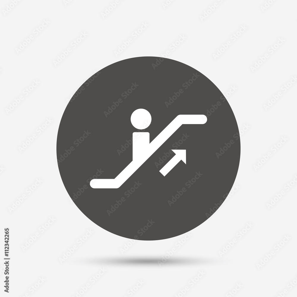 Escalator staircase icon. Elevator moving stair. Escalator staircase icon. Elevator moving stair.