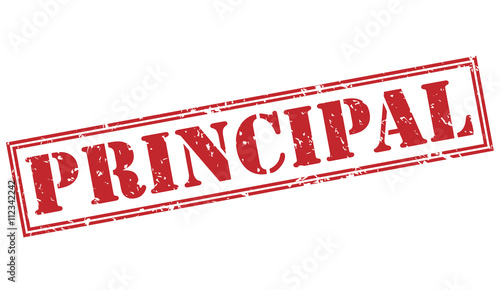 principal red stamp on white background