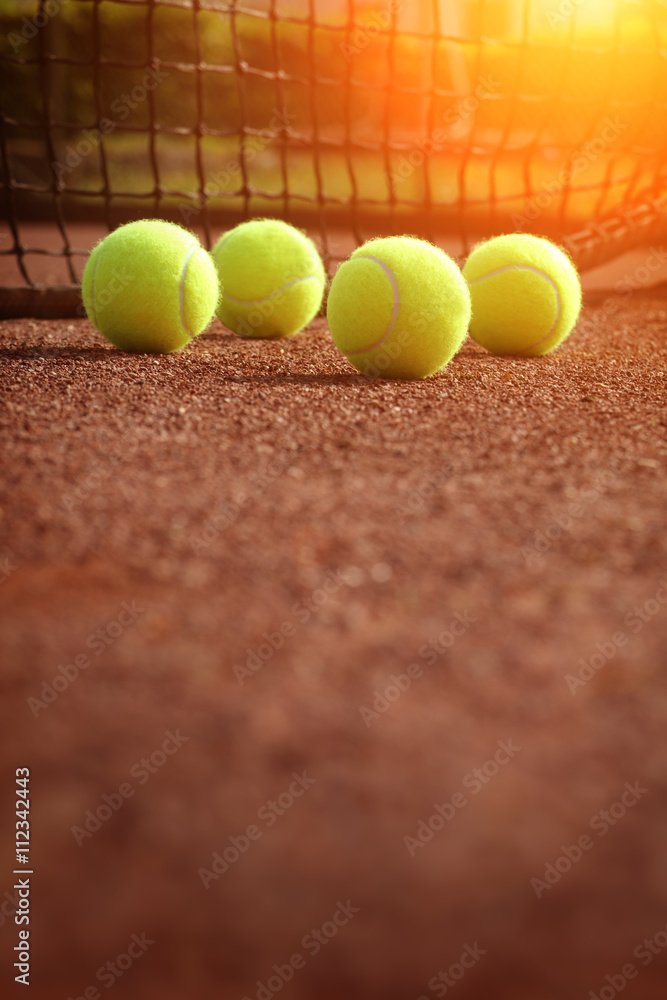 tennis ball on a tennis court