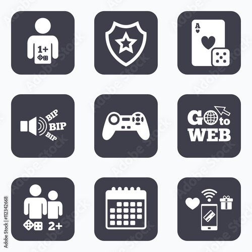 Gamer icons. Board games players.
