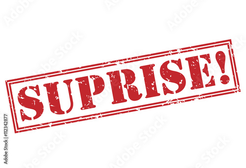 Tableau sur toile suprise! red stamp on white background