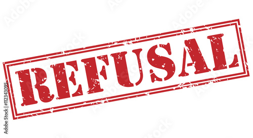 refusal red stamp on white background photo