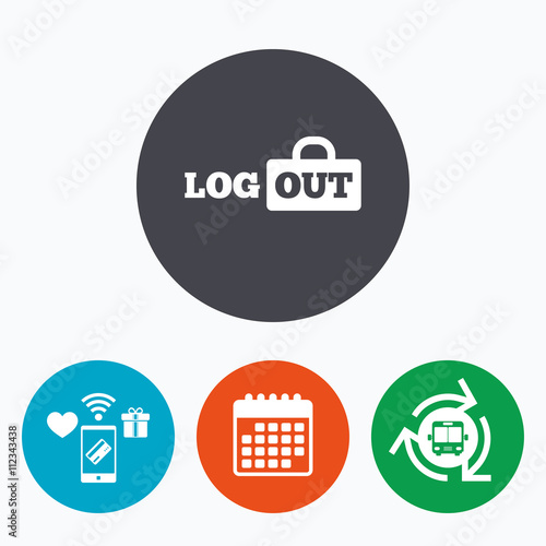 Logout sign icon. Log out symbol. Lock.