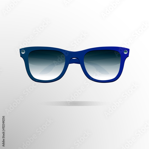 Blue glasses. Vector icon