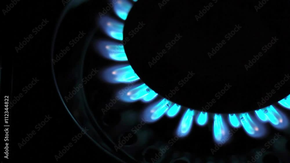 Natural gas blue flames ( 1080p HD video )