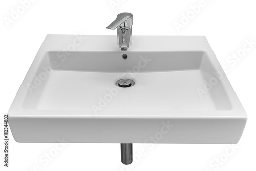 white wash basin isolated on white background