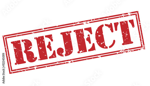 reject red stamp on white background