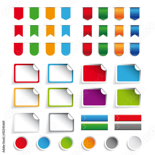 Ribbon, sticker, label set vector Free Download Ribbon, sticker, label set vector - GFXLoad