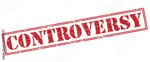 controversy red stamp on white background