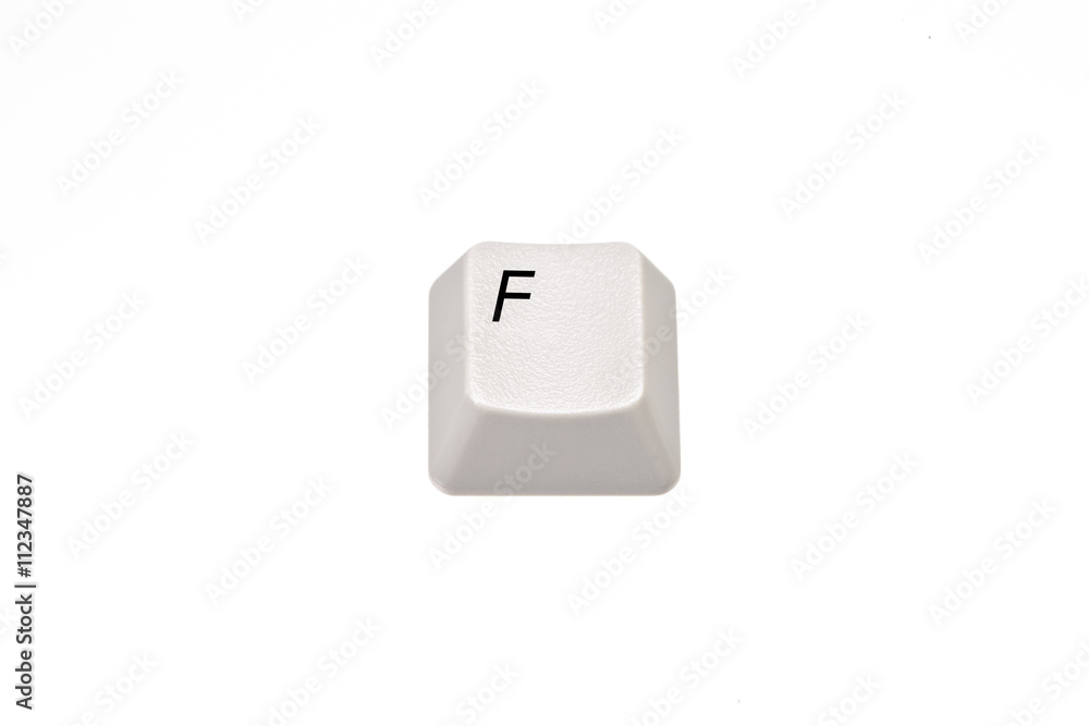 Tilted keyboard key - letter F Tilted keyboard key - letter F