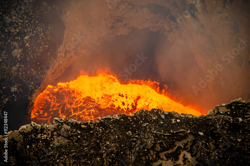 lava and ash during continued eruption from volcano masaya