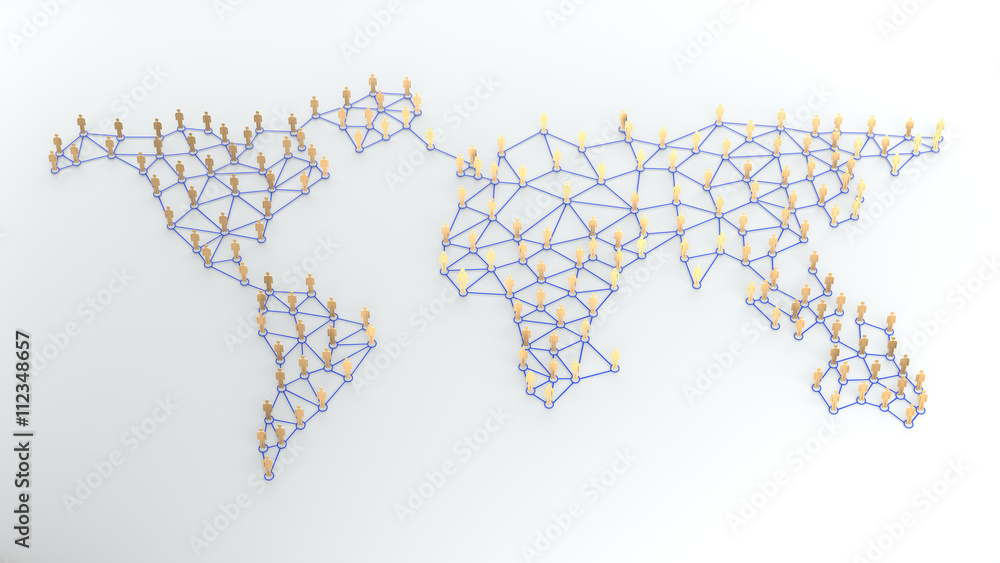 Social network with human symbol.3d rendering