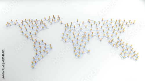 Social network with human symbol.3d rendering photo