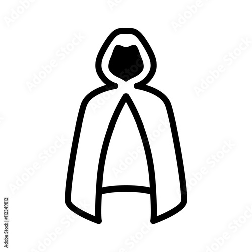 Invisibility cloak or mantle line art icon for games and websites 