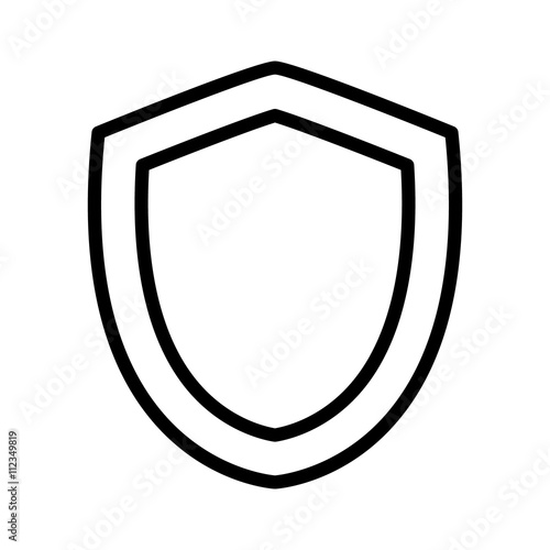 Medieval shield of protection line art icon for apps and games 
