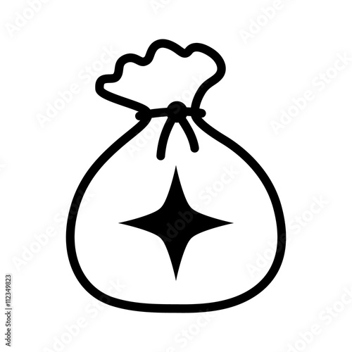 Magic powder bag or pouch line art icon for games and websites