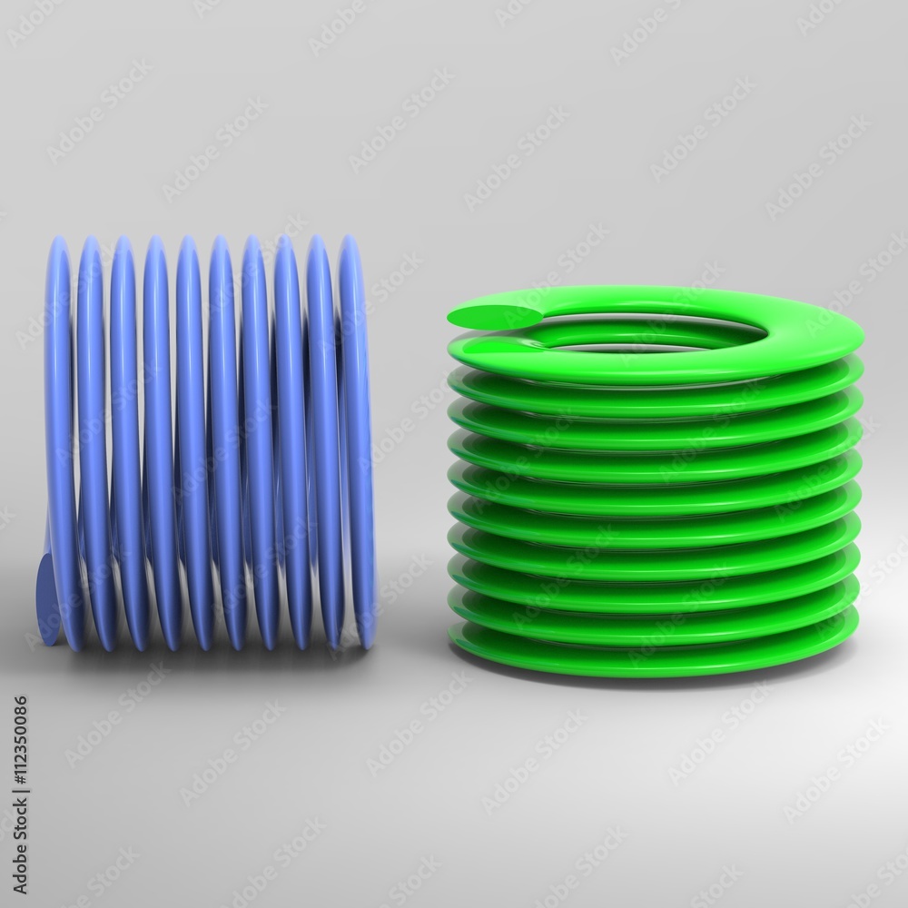 Coil springs. 3D illustration. 3D CG. Coil springs. 3D illustration. 3D CG.