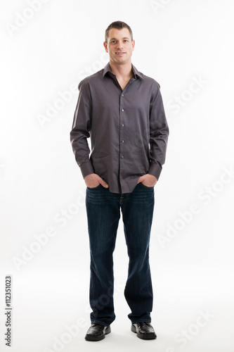 Handsome casual businessman full length portrait © eurobanks