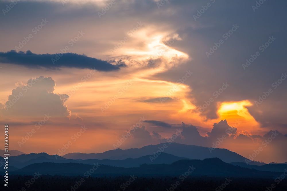 Beautiful cloud during sunset 