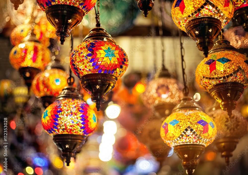 Turkish colorful mosaic lantern