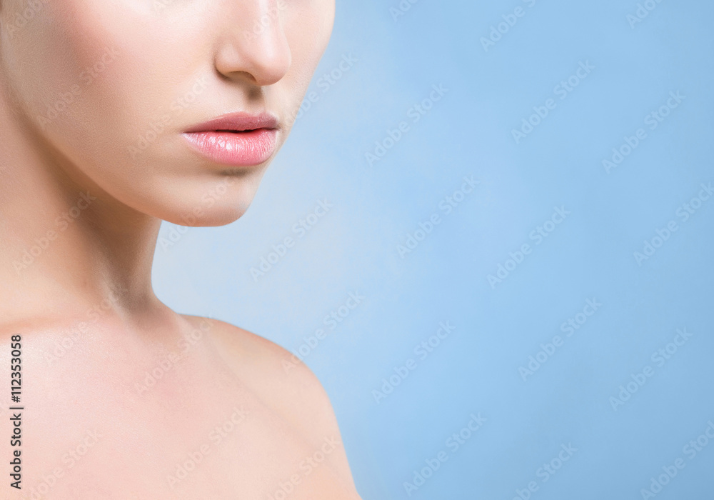 Half portrait of young, beautiful and healthy woman Half portrait of young, beautiful and healthy woman