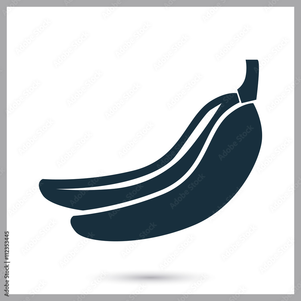 Banana icon on the background Banana icon on the background