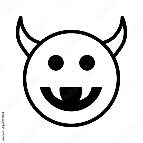 Monster, demon or enemy line art icon for games and websites