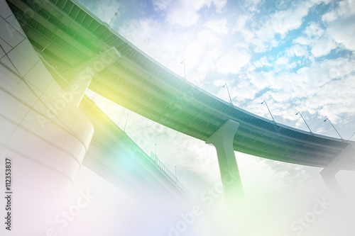 Fototapeta Naklejka Na Ścianę i Meble -  colorful filtered overpass bridge