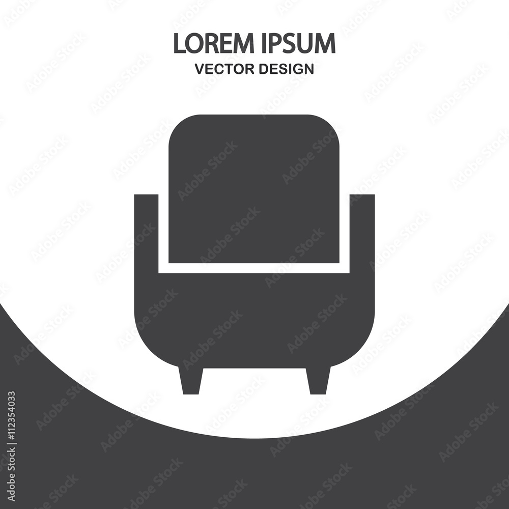 Chair icon on the background Chair icon on the background
