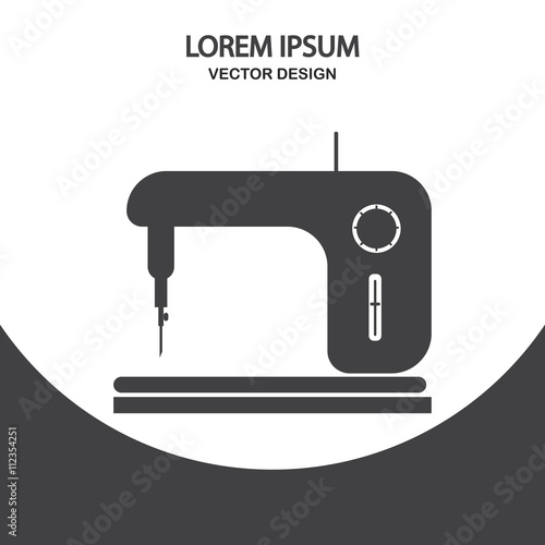 Sewing machine icon on the background
