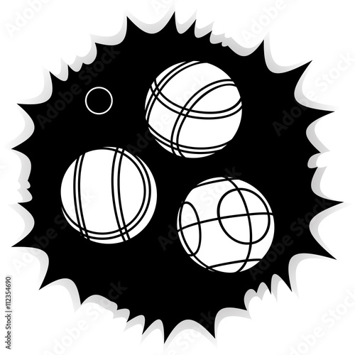 Bocce Balls flat Icon - black background