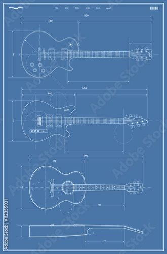 Vector Blueprint with Electric and Acoustic Guitar